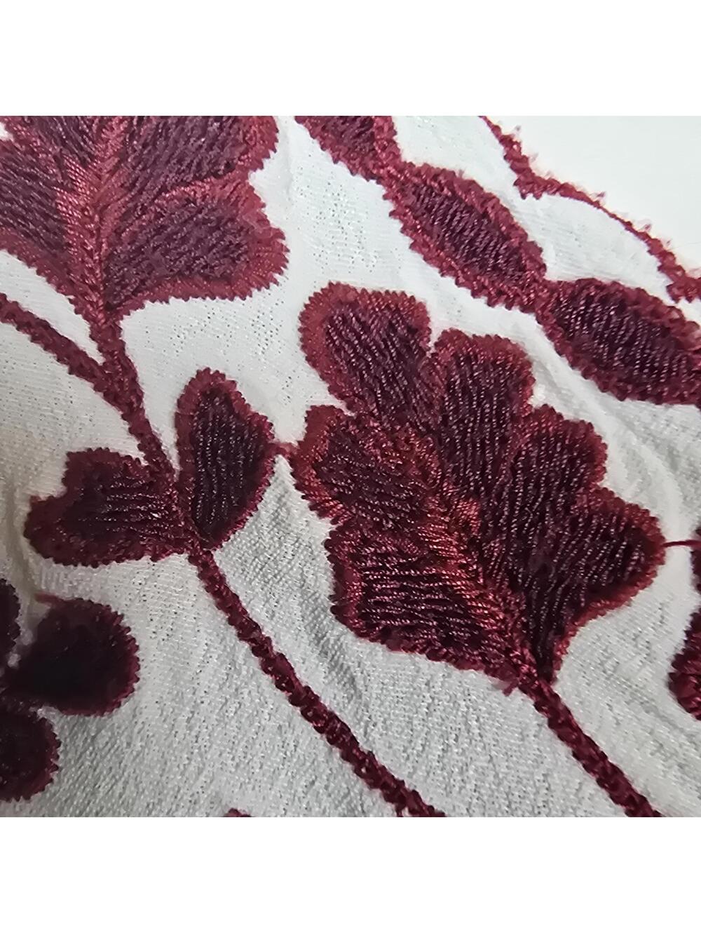 Lucky Brand Hanna shift White Dress with Burgundy Floral Embroidery Size M - Picture 5 of 9